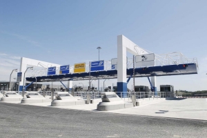 Lavori di realizzazione del casello autostradale della stazione di Barberino di Mugello